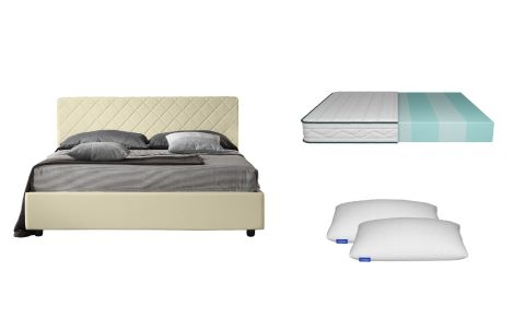 Set Letto Orione - Materasso Primo - Cuscini Nuvola